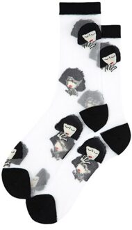 Mode Cassie Glas Zijden Sokken Ultradunne Transparante Crystal Kant Fabulous Elastische Dames Zomer Sokken Bobo hoofd