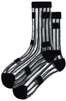 Mode Cassie Glas Zijden Sokken Ultradunne Transparante Crystal Kant Fabulous Elastische Dames Zomer Sokken Vertical