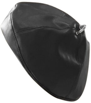 Mode Dame Herfst Winter Baretten Hoed Franse Kunstenaar Retro Stijl Warm PU Leer Vrouwelijke Beanie Hoed Effen Kleur Hoofddeksels Baretten zwart