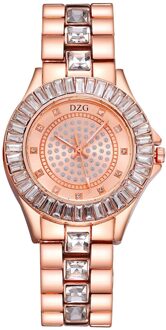 Mode Dame Quartz Horloge Luxe Casual Crystal Armband Horloges Vrouwelijke Heldere Diamant Band Band Horloges Relogio Feminino roos