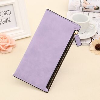 Mode Dame Vrouwen Lederen Clutch Portemonnee Lange Kaarthouder Case Purse Handtas Vrouwelijke Portemonnee licht paars