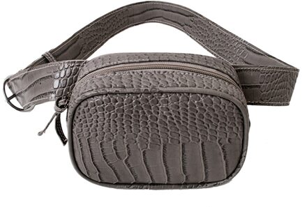 Mode Dames Riem Borst Zak Taille Packs Schouder Messenger Heuptas Vrouwen Serpentine Zwart/Bruin Krokodil Patroon Grijs/kaki