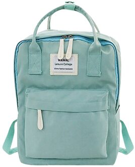 Mode dames tas rugzak student canvas college rugzak grote capaciteit rugzak effen kleur horizontale vierkante bagY412 GN