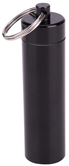 Mode Draagbare 1 stks Aluminium Metal Pocket Tandenstoker Houder met Sleutelhanger Reizen Sleutelhanger Tandenstoker Box zwart