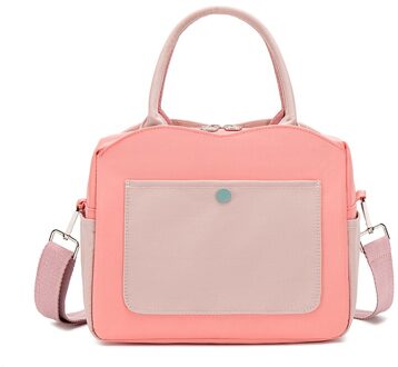 Mode Draagbare Lunch Tas Thermische Geïsoleerde Lunch Box Tote Koeler Handtas Bento Pouch Diner Container School Voedsel Opslag M-koraal rood