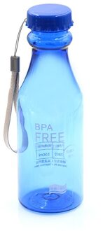 Mode Draagbare Outdoor Riding Reizen Klimmen Camping 500Ml Plastic Sport Water Fles Container Lekvrije Flessen diep blauw