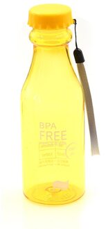 Mode Draagbare Outdoor Riding Reizen Klimmen Camping 500Ml Plastic Sport Water Fles Container Lekvrije Flessen geel