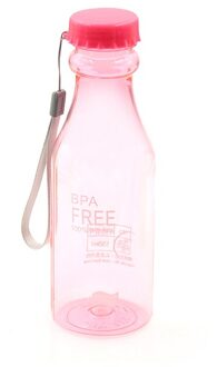 Mode Draagbare Outdoor Riding Reizen Klimmen Camping 500Ml Plastic Sport Water Fles Container Lekvrije Flessen Roze