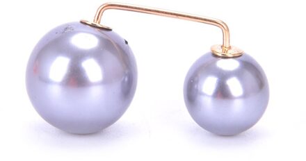 Mode Dubbele Parel Pinnen Voor Vrouwen Vrouwelijke Broches Kleding Accessoires Gesimuleerde Pearl Knit Shirt De Candid Sieraden grijs