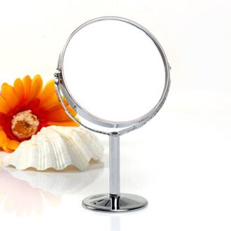 Mode Duurzaam Dubbelzijdig Clear Make-Up Spiegel Normale Desk Stand Vergrootglas Ronde Vorm Metalen Hd Vrouwen Cosmetische Spiegel 01