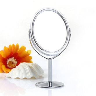 Mode Duurzaam Dubbelzijdig Clear Make-Up Spiegel Normale Desk Stand Vergrootglas Ronde Vorm Metalen Hd Vrouwen Cosmetische Spiegel 02