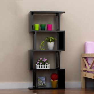 Mode Eenvoudige En Moderne Combinatie Boekenkast Vier-Layer Desktop Vloer Tot Plafond Erker Plank Creatieve Kleine Boekenplank C1