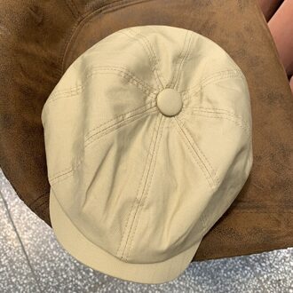Mode Eenvoudige Retro Hoed Vrouwen En Najaar Leisure Achthoekige Cap Baret Hoeden Mutsen Mutsen Voor Vrouwen wit