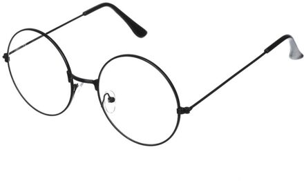 Mode Eenvoudige Unisex Metalen Vintage Retro Ronde Bril Frame Oogglasbril Vision Care Brillen zwart