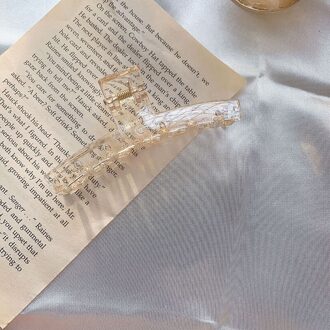 Mode Effen Kleur Acryl Meisje Haarspeld Elegante Transparante Plastic Haar Clip Diy Haar Styling Tool Eenvoudige Stijl Haar Klauwen champagne