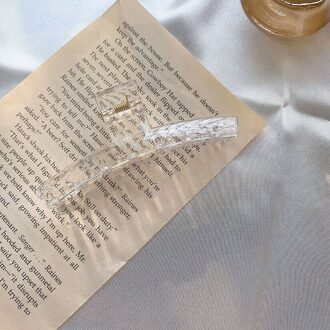 Mode Effen Kleur Acryl Meisje Haarspeld Elegante Transparante Plastic Haar Clip Diy Haar Styling Tool Eenvoudige Stijl Haar Klauwen doorzichtig