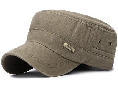 Mode Effen Kleur Cowboyhoed Platte Top Retro Sport En Vrije Tijd Baseball Cap Outdoor Zonnescherm Reizen Wandelen Hoed # P30 leger groen