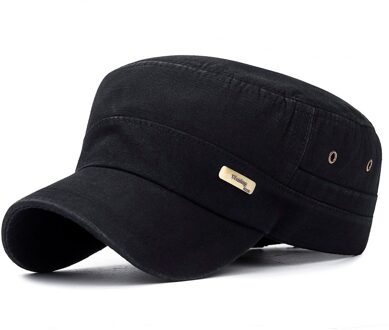 Mode Effen Kleur Cowboyhoed Platte Top Retro Sport En Vrije Tijd Baseball Cap Outdoor Zonnescherm Reizen Wandelen Hoed # P30 zwart