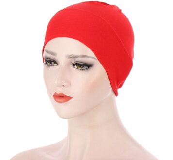 Mode Effen Kleur Voorhoofd Cross Caps Voor Vrouwen India Wrap Hoofd Sjaal Tulband Motorkap Stretch Moslim Hijaabs Bodem Hoed 1