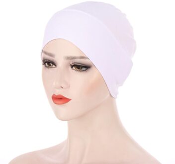 Mode Effen Kleur Voorhoofd Cross Caps Voor Vrouwen India Wrap Hoofd Sjaal Tulband Motorkap Stretch Moslim Hijaabs Bodem Hoed 4