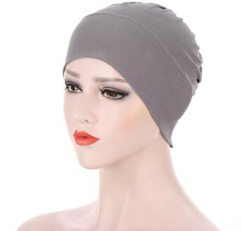 Mode Effen Kleur Voorhoofd Cross Caps Voor Vrouwen India Wrap Hoofd Sjaal Tulband Motorkap Stretch Moslim Hijaabs Bodem Hoed 5