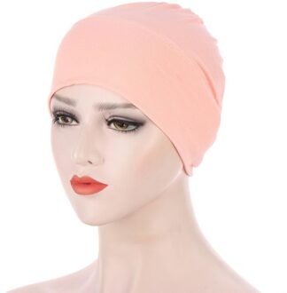 Mode Effen Kleur Voorhoofd Cross Caps Voor Vrouwen India Wrap Hoofd Sjaal Tulband Motorkap Stretch Moslim Hijaabs Bodem Hoed 7