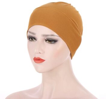 Mode Effen Kleur Voorhoofd Cross Caps Voor Vrouwen India Wrap Hoofd Sjaal Tulband Motorkap Stretch Moslim Hijaabs Bodem Hoed 8