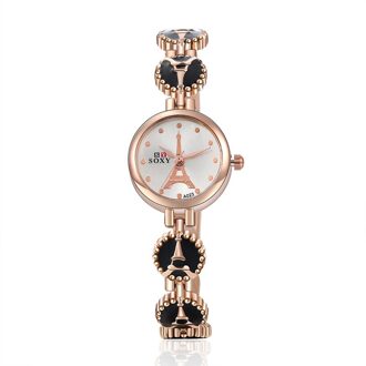 Mode Eiffeltoren quartz Horloge Soxy Horloge Relojes Vrouwen Horloge Dames Horloge Klok relogio feminin zwart