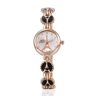Mode Eiffeltoren quartz Horloge Soxy Horloge Relojes Vrouwen Horloge Dames Horloge Klok relogio feminin zwart