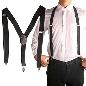 Mode Elastische Jarretelle Y-Back Zwarte Vrouwen Mens Studenten Diy Broek Accessoires Clip-On Bretels Bretels Jeans Broek