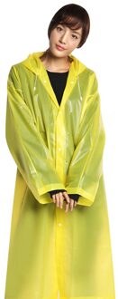 Mode Eva Vrouwen Man Regenjas Verdikte Waterdichte Poncho Jas Volwassen Duidelijke Transparante Camping Capuchon Regenkleding Pak geel