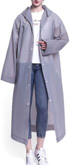 Mode Eva Vrouwen Man Regenjas Verdikte Waterdichte Poncho Jas Volwassen Duidelijke Transparante Camping Capuchon Regenkleding Pak grijs