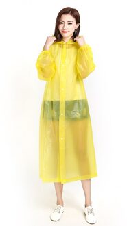 Mode Eva Vrouwen Man Regenjas Verdikte Waterdichte Poncho Jas Volwassen Duidelijke Transparante Camping Capuchon Regenkleding Pak Licht Geel