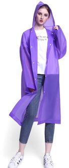 Mode Eva Vrouwen Man Regenjas Verdikte Waterdichte Poncho Jas Volwassen Duidelijke Transparante Camping Capuchon Regenkleding Pak Paars
