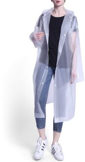 Mode Eva Vrouwen Man Regenjas Verdikte Waterdichte Poncho Jas Volwassen Duidelijke Transparante Camping Capuchon Regenkleding Pak wit