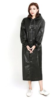 Mode Eva Vrouwen Man Regenjas Verdikte Waterdichte Poncho Jas Volwassen Duidelijke Transparante Camping Capuchon Regenkleding Pak zwart