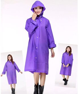 Mode Eva Vrouwen Regenjas Verdikte Waterdichte Regenjas Vrouwen Helder Transparant Camping Waterdichte Regenkleding Pak Paars
