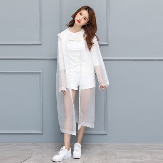 Mode Eva Vrouwen Regenjas Verdikte Waterdichte Regenjas Vrouwen Helder Transparant Camping Waterdichte Regenkleding Pak wit