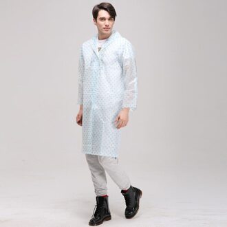 Mode Fghgf Volwassen Mannen Vrouwen Gratis Size Dot Draagbare Lange Transparante Regenjas Cape Toerisme Outdoor Klimmen Windjack Poncho Blauw
