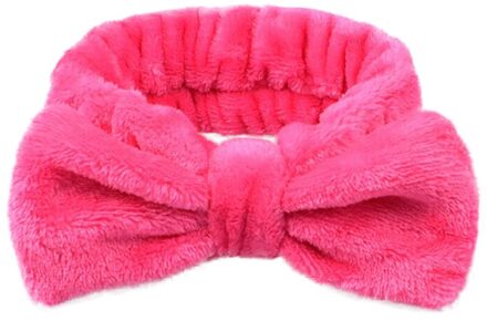 Mode Fluwelen Haarband Effen Boog Knoop Vrouwen Haar Ring Hoofd Hoepel Meisjes Hoofdband Zachte Pluche Fluwelen Bad Wassen Gezicht Elastische handdoek heet roze