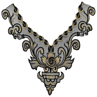 Mode Geborduurde Mode Multicolor Kant Mesh Kraag Bloem Doek Patch Boutonniere Vrouwen Kleding Accessoires khaki