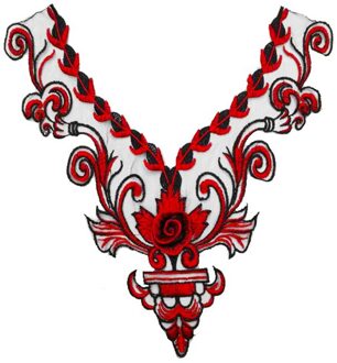 Mode Geborduurde Mode Multicolor Kant Mesh Kraag Bloem Doek Patch Boutonniere Vrouwen Kleding Accessoires rood