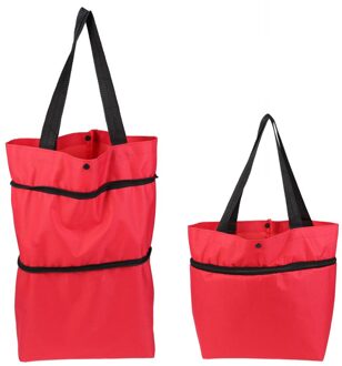 Mode Gevouwen Winkelwagen Draagbare Bagage Wagen Gevouwen Sleepboot Zak Inklapbare Winkelwagentje Groenten Organizer Trolley Auto blauw