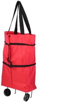 Mode Gevouwen Winkelwagen Draagbare Bagage Wagen Gevouwen Sleepboot Zak Inklapbare Winkelwagentje Groenten Organizer Trolley Auto blauw