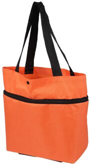 Mode Gevouwen Winkelwagen Draagbare Bagage Wagen Gevouwen Sleepboot Zak Inklapbare Winkelwagentje Groenten Organizer Trolley Auto oranje