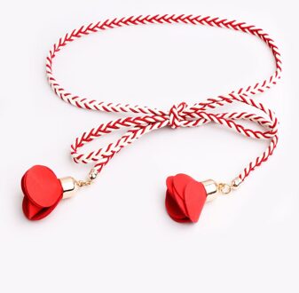 Mode Geweven Bloem Riem Taille Keten Vrouwen Decoratieve Jurk Zomer Veelzijdige Dunne Touw Eenvoudige Rok Accessoires 2