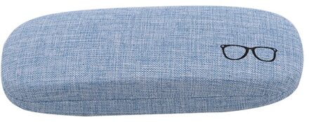 Mode Glazen Doos Draagbare Bril Brillen Geval Tassen Beschermende Organizer Metal Linnen Display Effen Kleur blauw glasses case