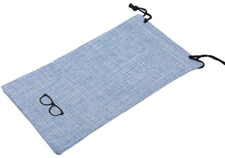 Mode Glazen Doos Draagbare Bril Brillen Geval Tassen Beschermende Organizer Metal Linnen Display Effen Kleur blauw glasses zak