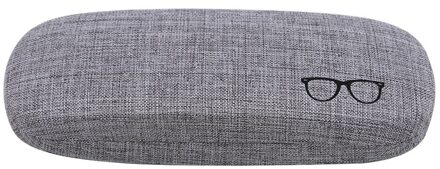 Mode Glazen Doos Draagbare Bril Brillen Geval Tassen Beschermende Organizer Metal Linnen Display Effen Kleur grijs glasses case