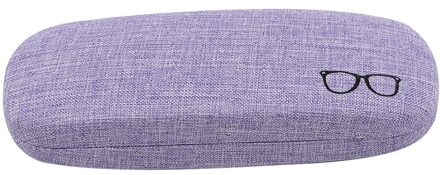 Mode Glazen Doos Draagbare Bril Brillen Geval Tassen Beschermende Organizer Metal Linnen Display Effen Kleur paars glasses case